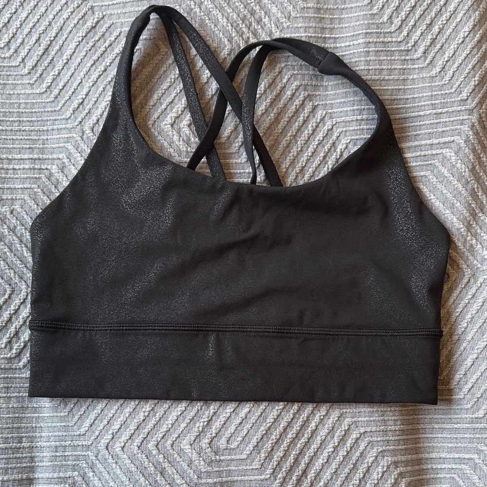 Lululemon Energy Bra Longline Black Sparkle